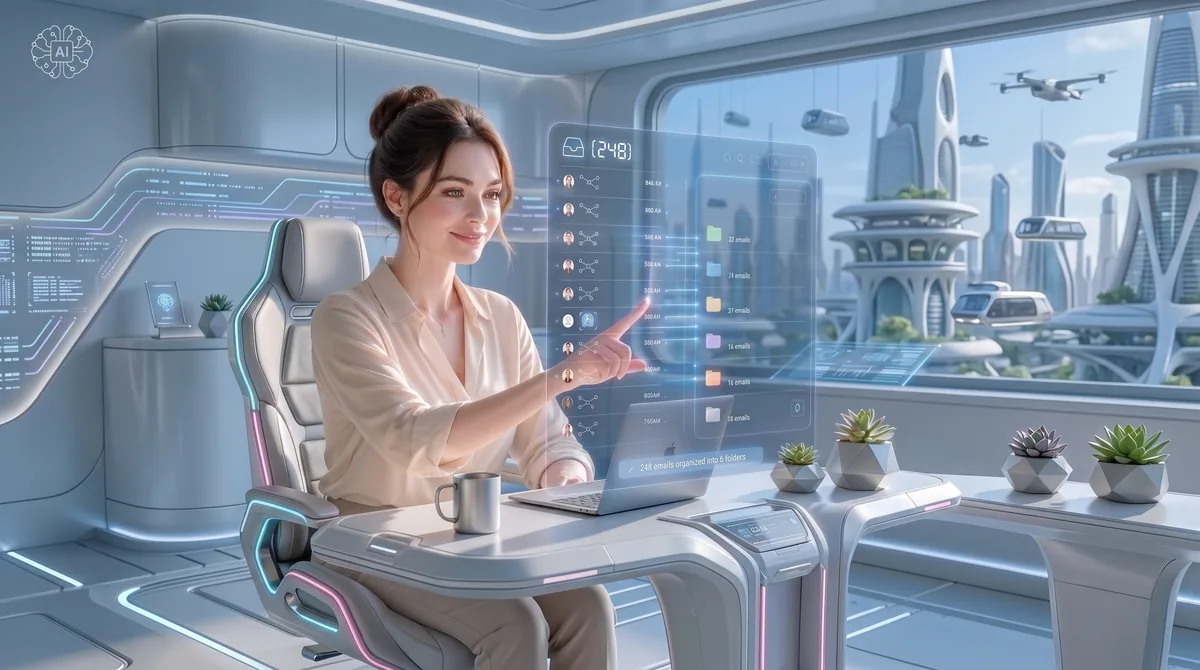 Real estate marketing dashboard on a futuristic glass display