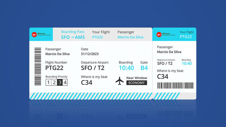 Boarding Pass Template Design | Flight Ticket Size in Photoshop – Apple ...